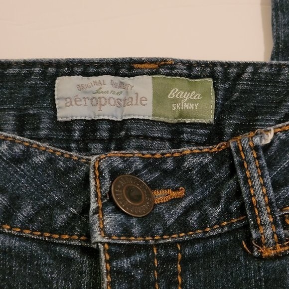 AEROPOSTALE BAYLA SKINNY JEANS - DARK WASH | AERO JEANS - Picture 2 of 9